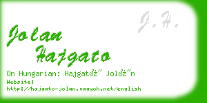 jolan hajgato business card